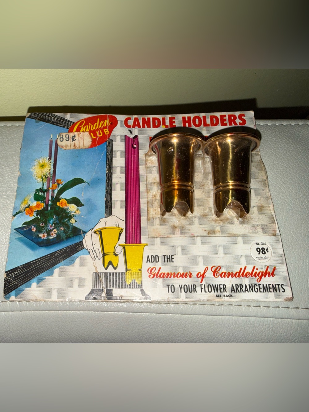 Brass tone Taper Candle Holders - Pair